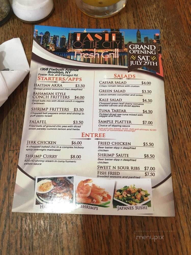 Taste of the City Fresh Grill - Brooklyn, NY menu_pic