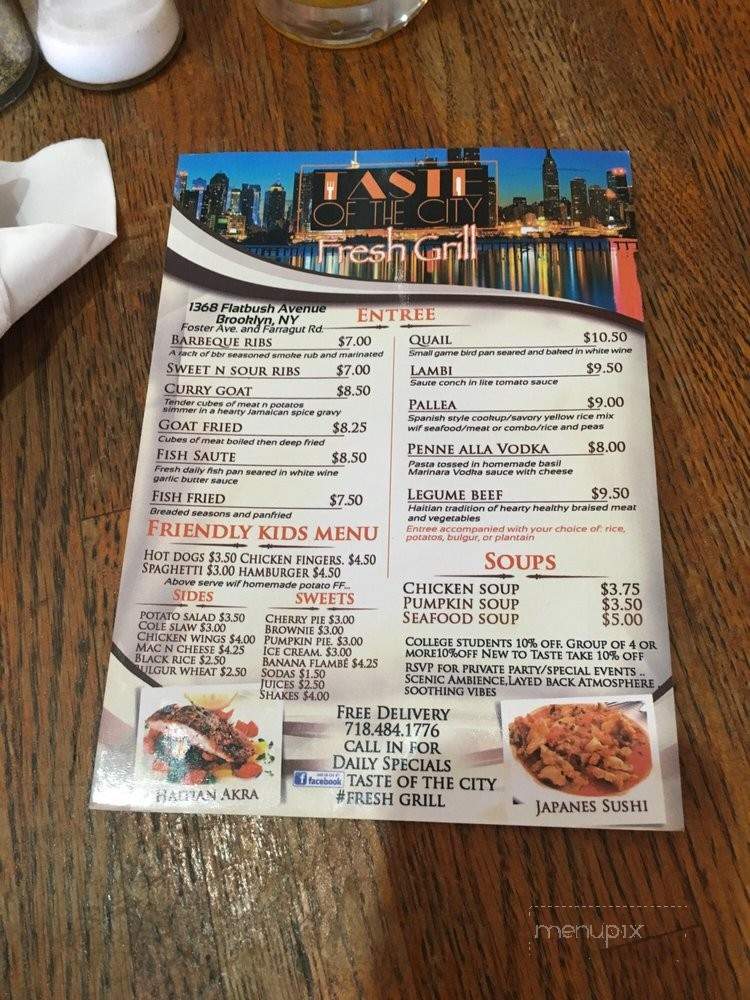Taste of the City Fresh Grill - Brooklyn, NY menu_pic