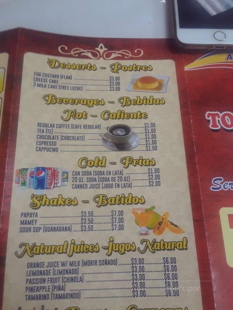 Toni Sazon - Brooklyn, NY menu_pic