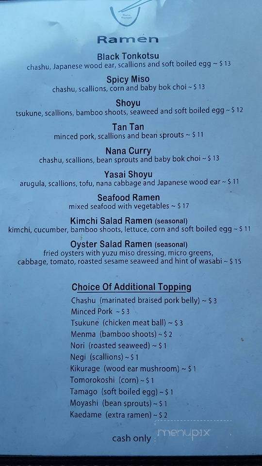 Nana Ramen - Brooklyn, NY menu_pic