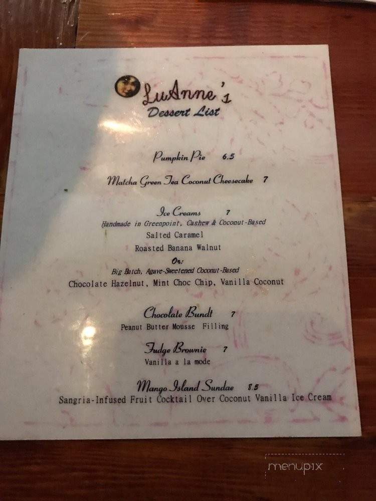 Luanne's Wild Ginger All-Asian Vegan - Brooklyn, NY menu_pic