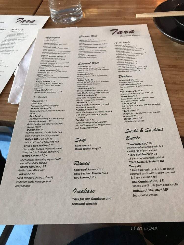 Tara Japanese Cuisine - Little Neck, NY menu_pic