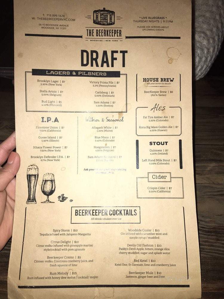 The Beerkeeper - Woodside, NY menu_pic