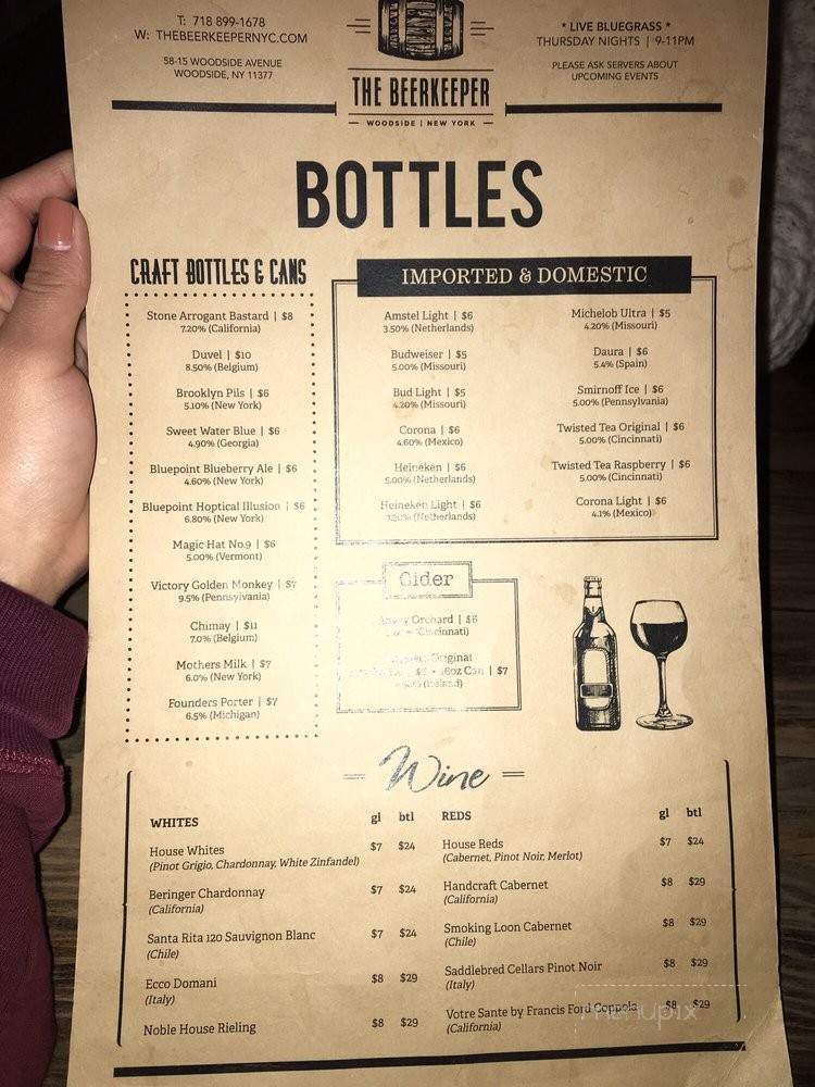 The Beerkeeper - Woodside, NY menu_pic