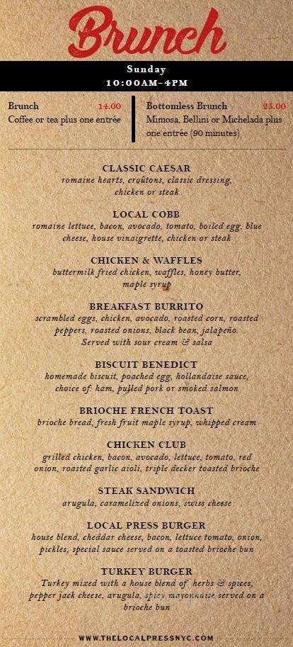 The Local Press - Ozone Park, NY menu_pic