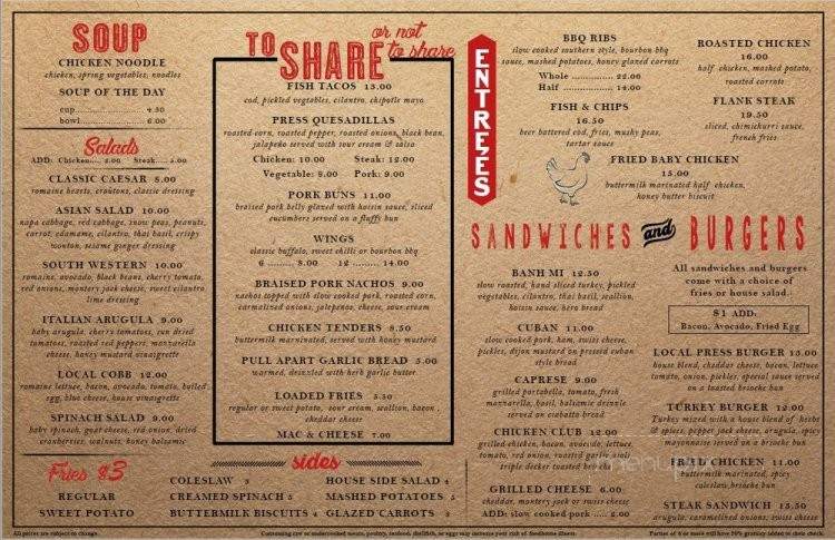 The Local Press - Ozone Park, NY menu_pic