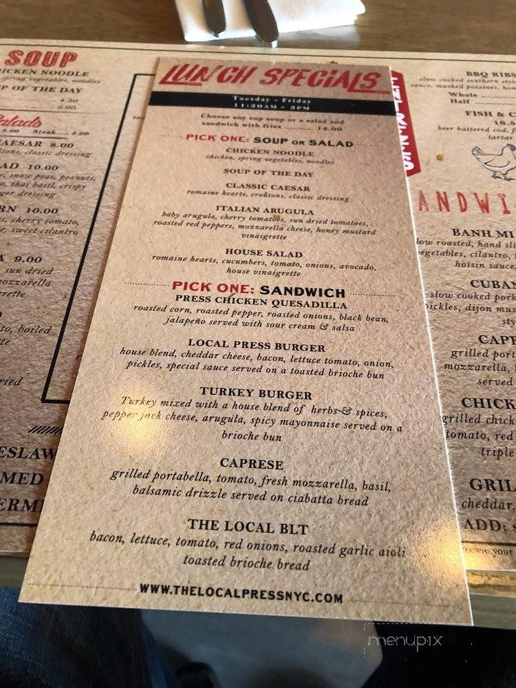 The Local Press - Ozone Park, NY menu_pic