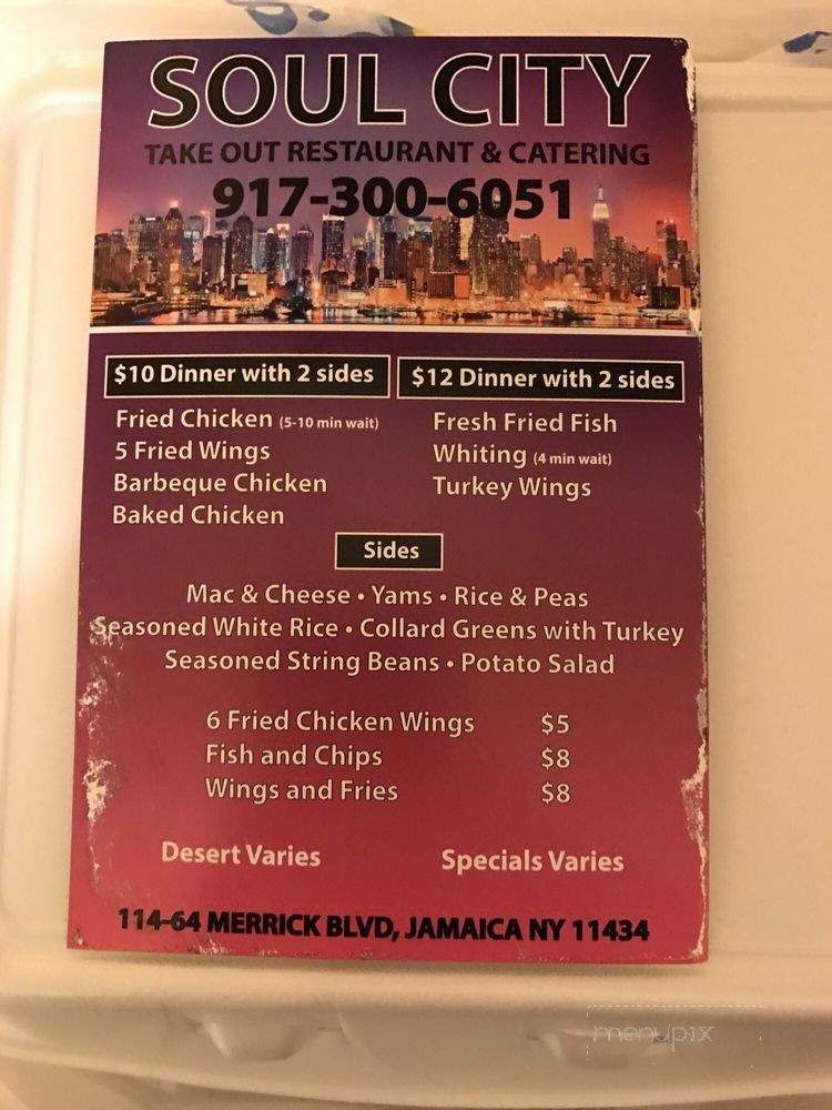Soul City - Jamaica, NY menu_pic