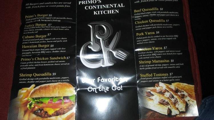 Primo's Continental Kitchen - Baldwin, NY menu_pic