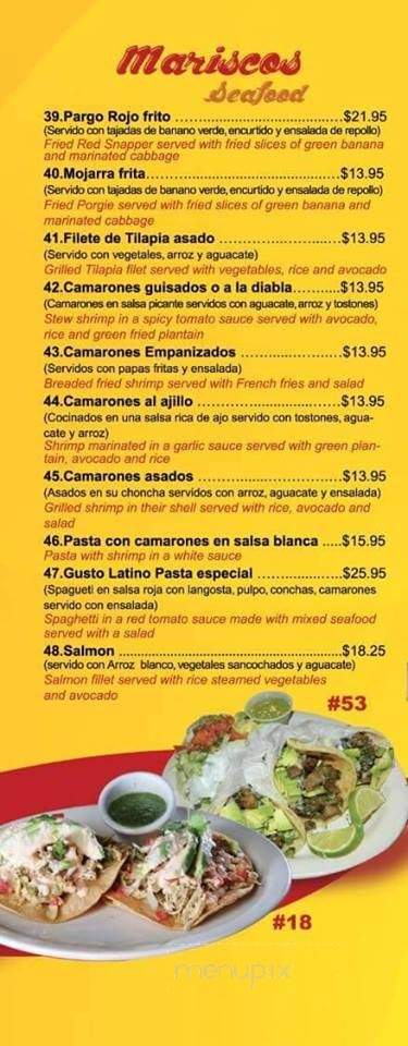 Gusto Latino - Hempstead, NY menu_pic