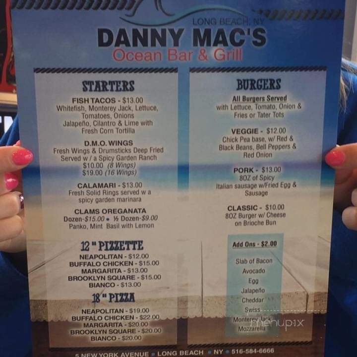 Danny Mac's Ocean Bar & Grill - Long Beach, NY menu_pic