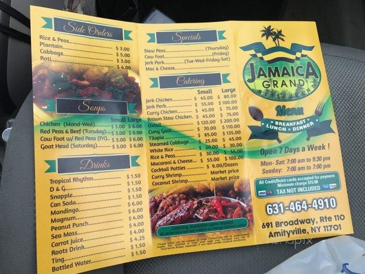 Jamaica Grand Restaurant - Amityville, NY menu_pic