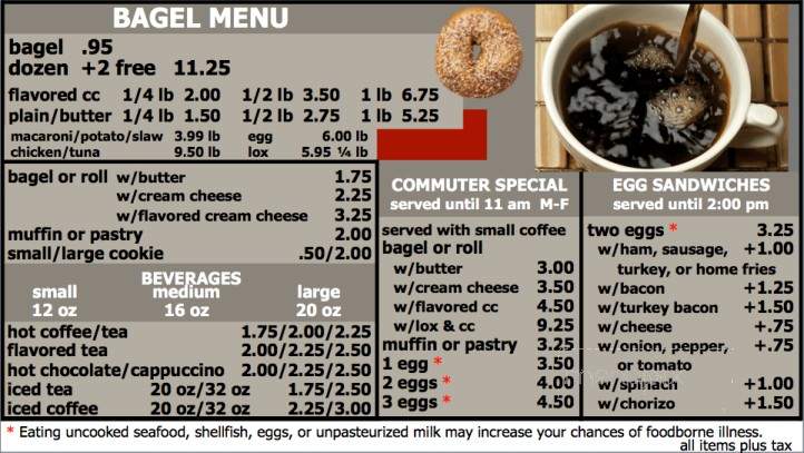 The Bigger Bagel & Deli - Miller Place, NY menu_pic