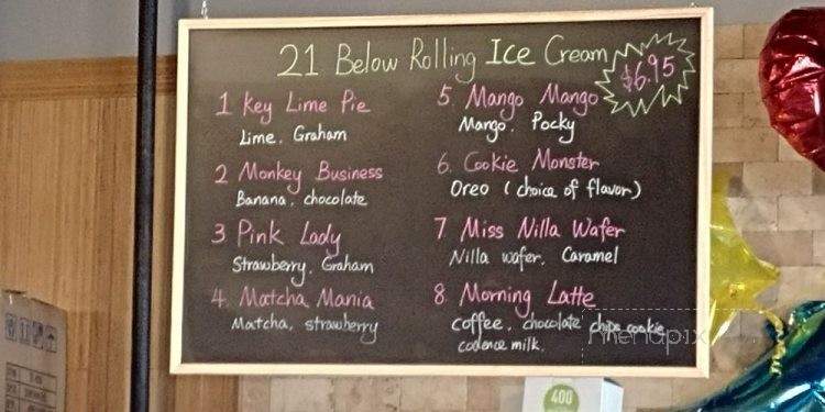 21 Below Thai Rolling Ice Cream - Latham, NY menu_pic