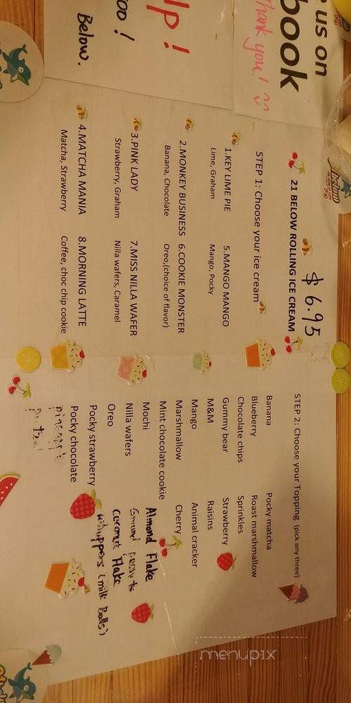 21 Below Thai Rolling Ice Cream - Latham, NY menu_pic