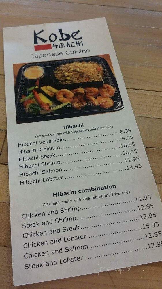 Kobe Hibachi - Latham, NY menu_pic