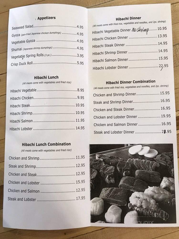 Kobe Hibachi - Latham, NY menu_pic