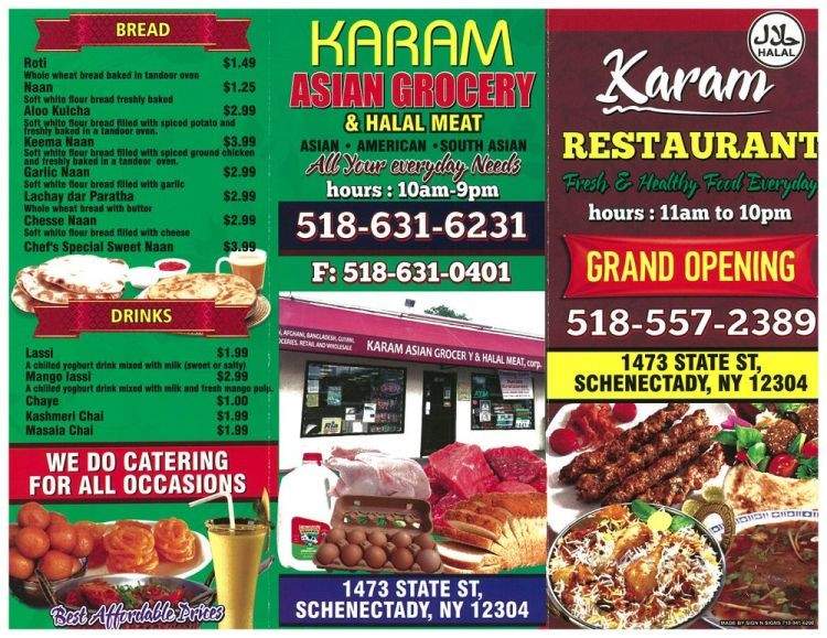 Karam Restaurant and Grill - Schenectady, NY menu_pic