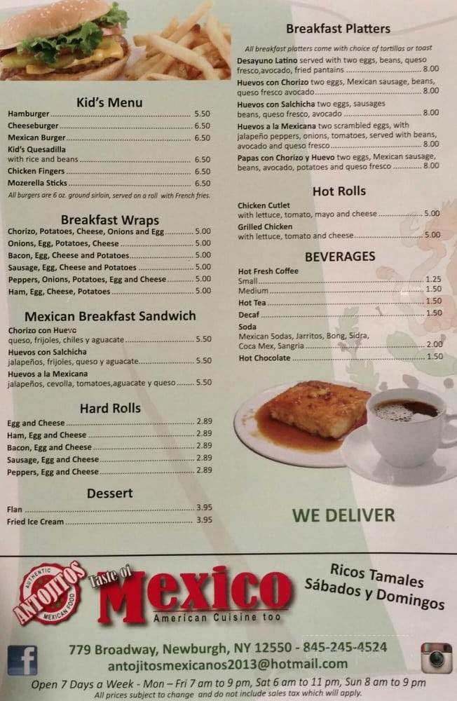 Antojitos Authentic Mexican - Newburgh, NY menu_pic