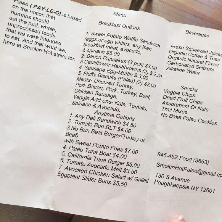 Smokin Hot Paleo Style Deli - Poughkeepsie, NY menu_pic