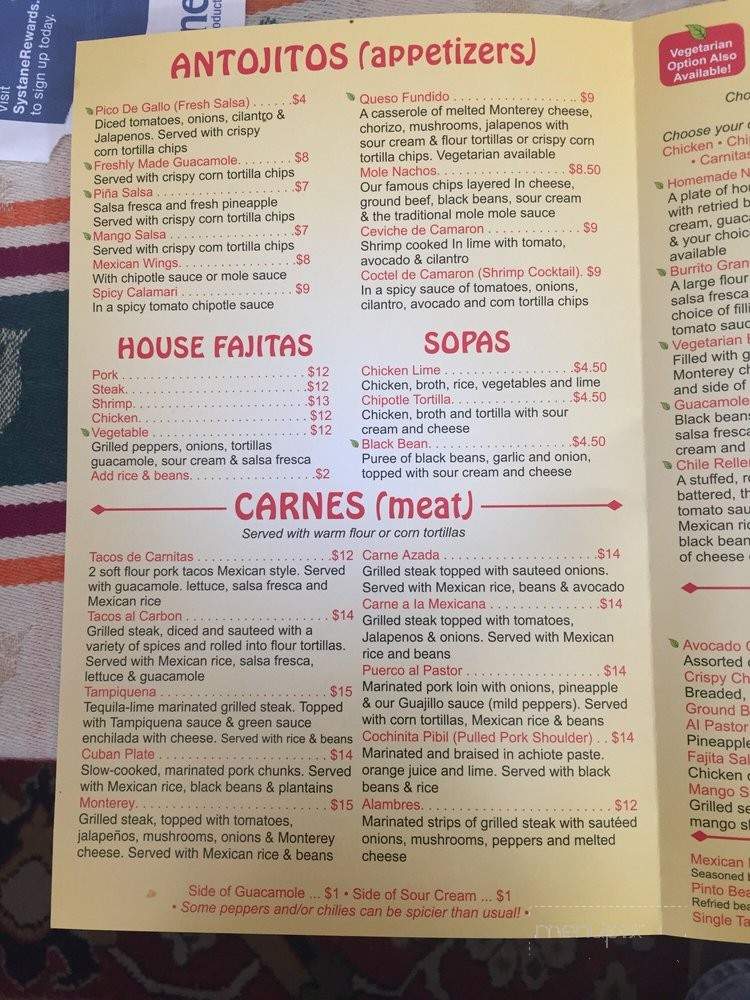 Sabor - Poughkeepsie, NY menu_pic