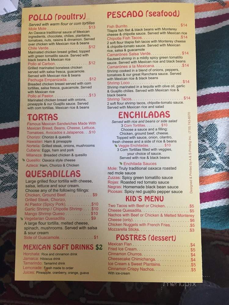 Sabor - Poughkeepsie, NY menu_pic