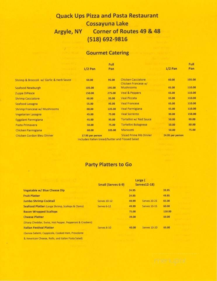 Quackups - Argyle, NY menu_pic
