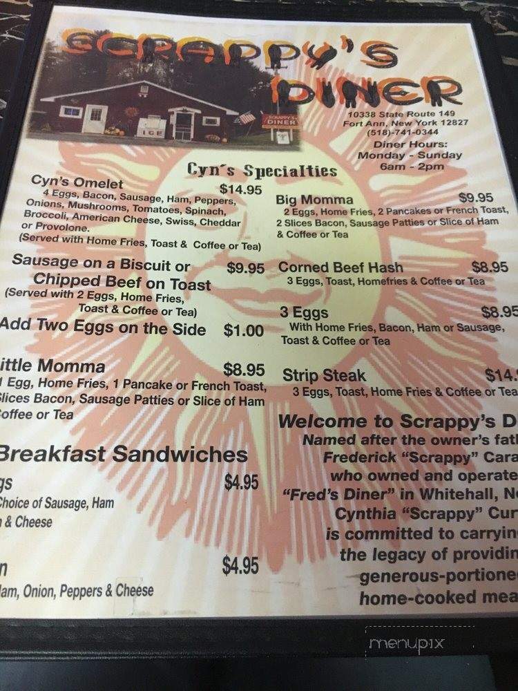 Scrappy's Diner - Fort Ann, NY menu_pic