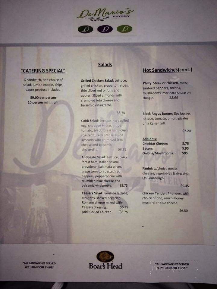 Demario's Eatery - Chittenango, NY menu_pic