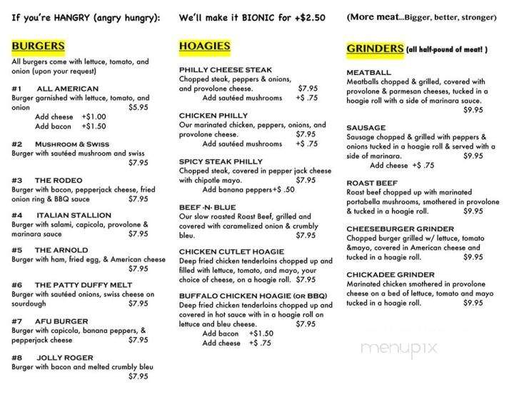 The Chickadee Human Eatery - Cicero, NY menu_pic