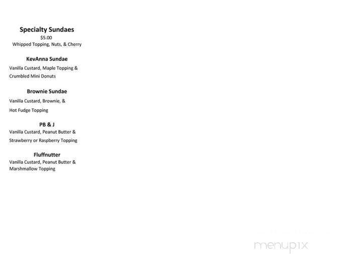 Kevanna's - Forestport, NY menu_pic