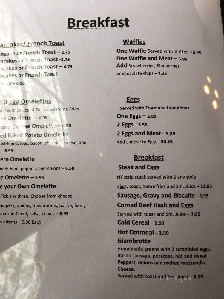 Jenny's Diner - Utica, NY menu_pic