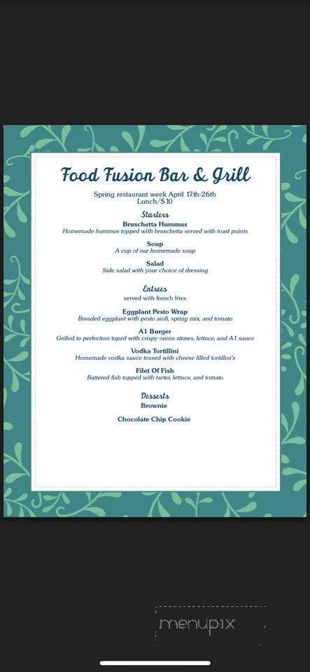 Food Fusion Bar And Grill - Endicott, NY menu_pic