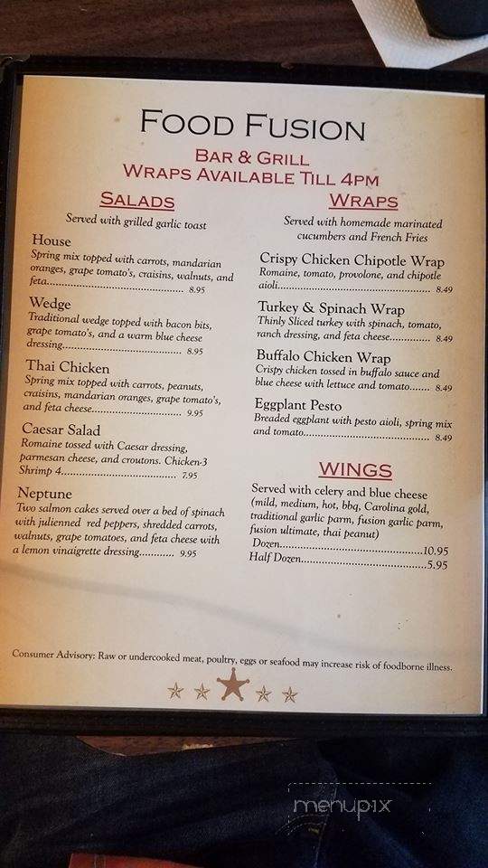 Food Fusion Bar And Grill - Endicott, NY menu_pic