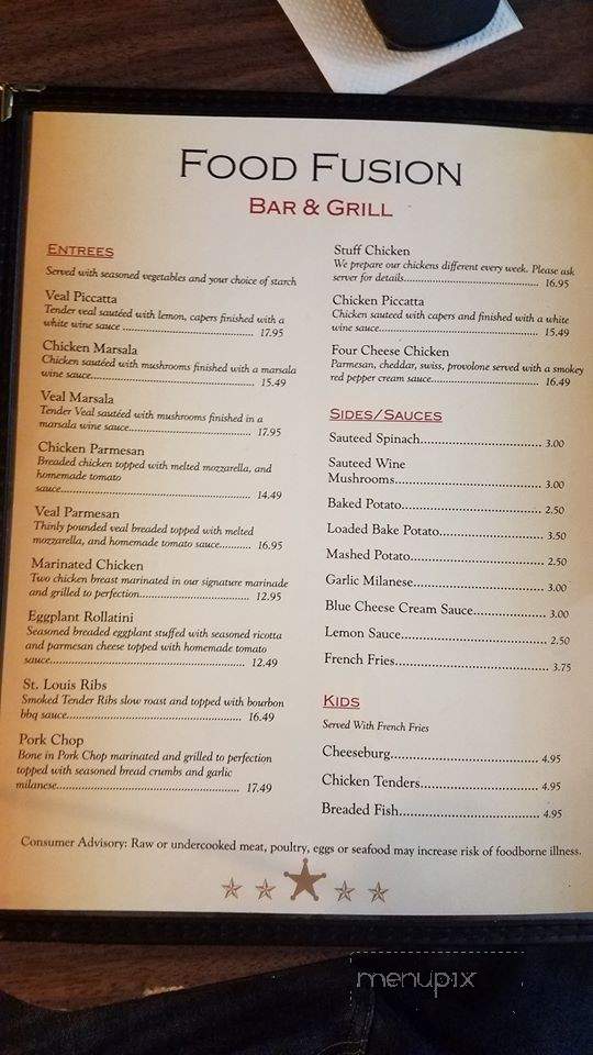 Food Fusion Bar And Grill - Endicott, NY menu_pic
