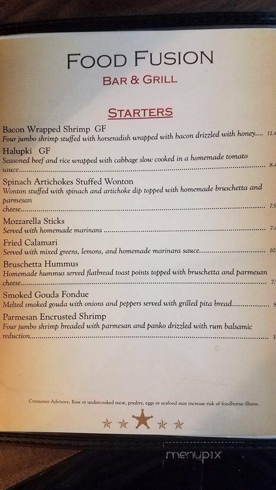 Food Fusion Bar And Grill - Endicott, NY menu_pic