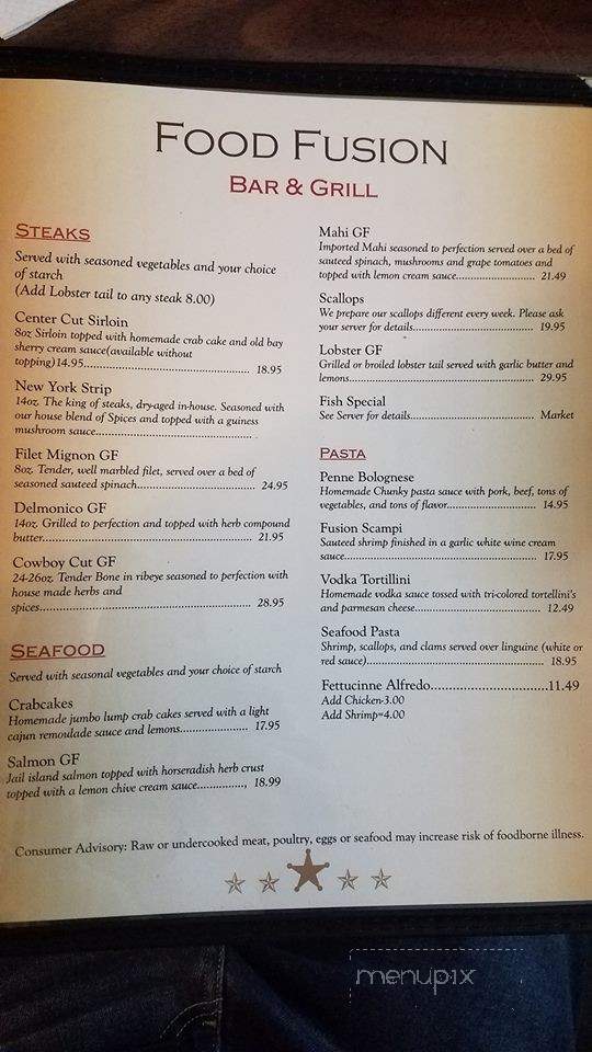 Food Fusion Bar And Grill - Endicott, NY menu_pic