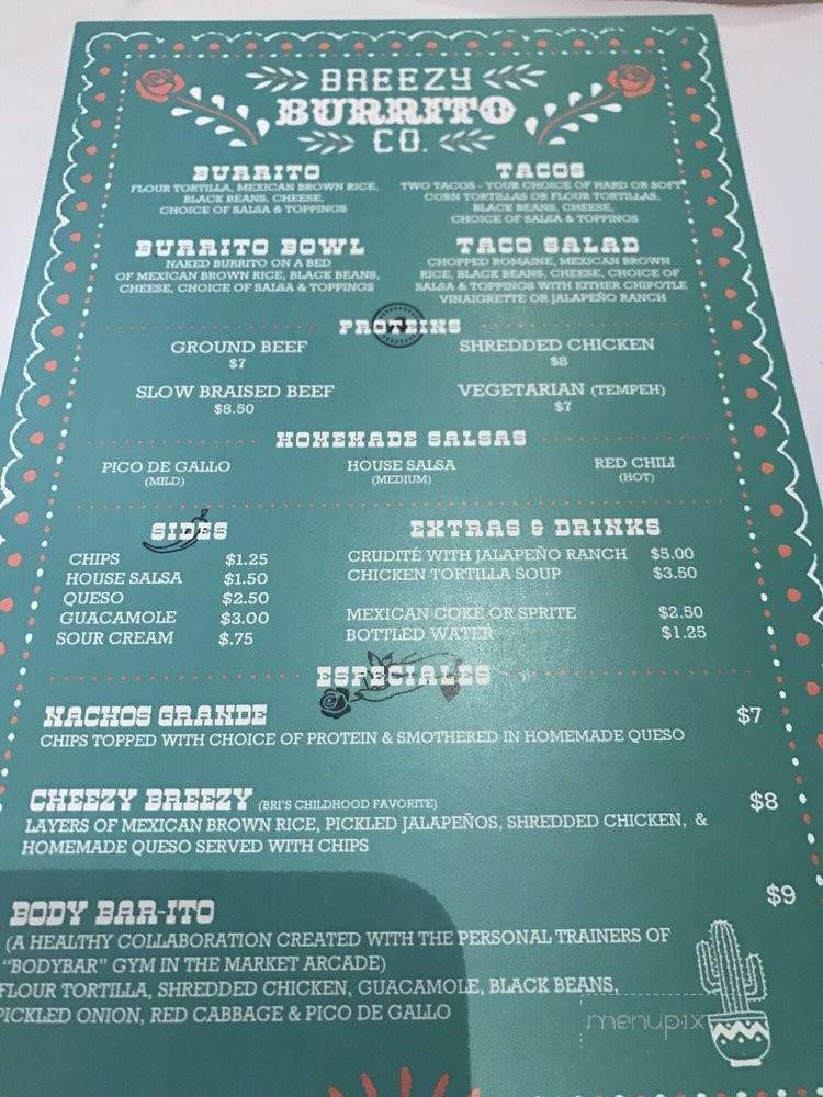 Breezy Burrito - Buffalo, NY menu_pic