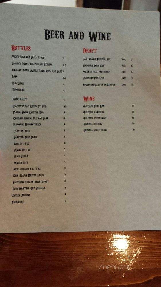 Roaming Bison Tavern - Buffalo, NY menu_pic