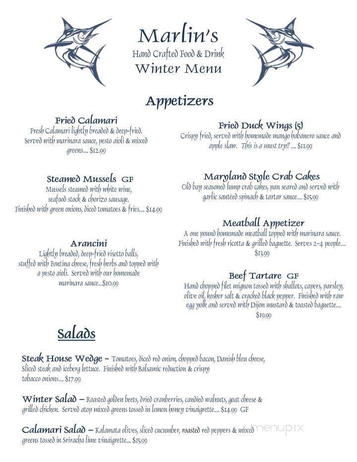 Marlin's - Sodus Point, NY menu_pic