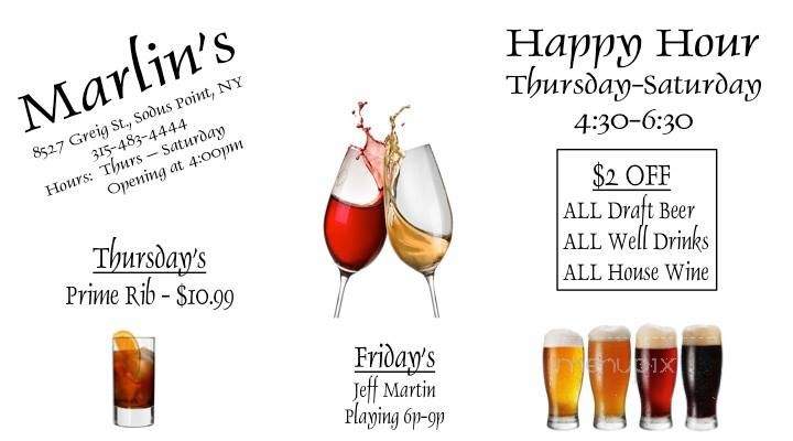 Marlin's - Sodus Point, NY menu_pic
