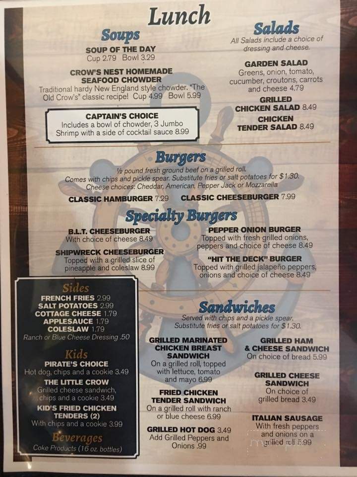 Crow's Nest - Warsaw, NY menu_pic