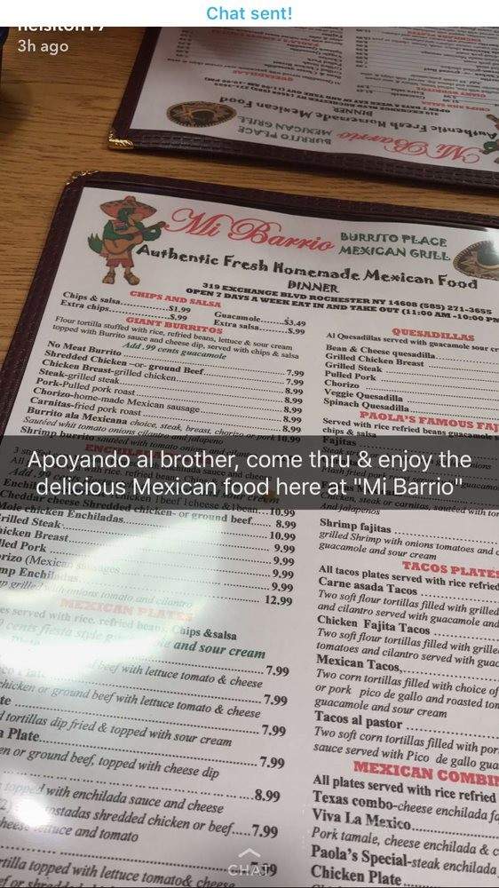 Mi Barrio Burrito Place - Rochester, NY menu_pic