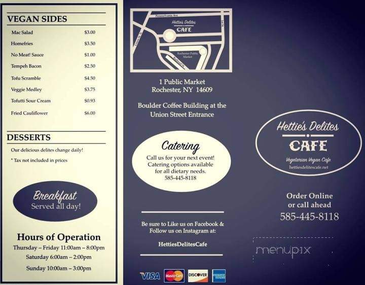 Hettie's Delites Cafe - Rochester, NY menu_pic