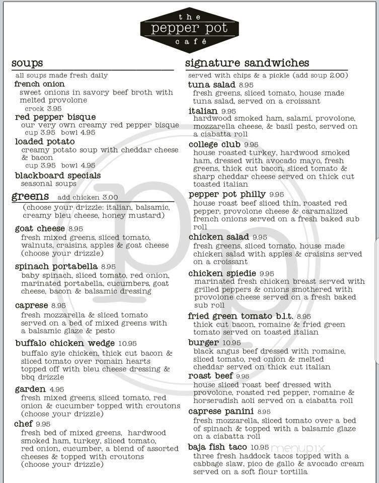 The Pepper Pot - Elmira, NY menu_pic