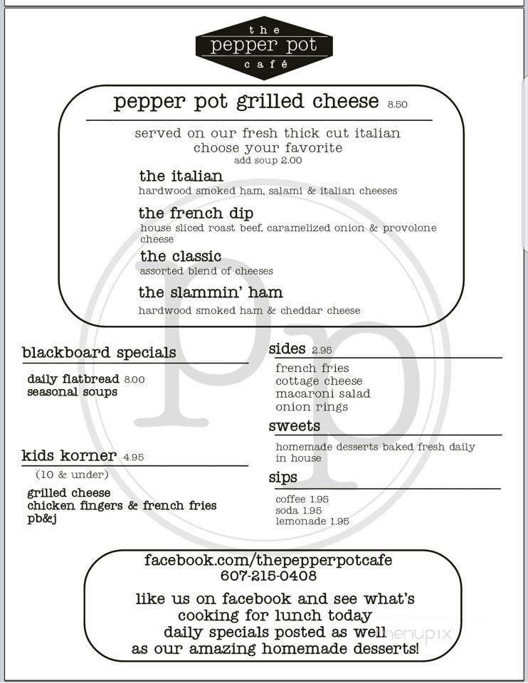 The Pepper Pot - Elmira, NY menu_pic