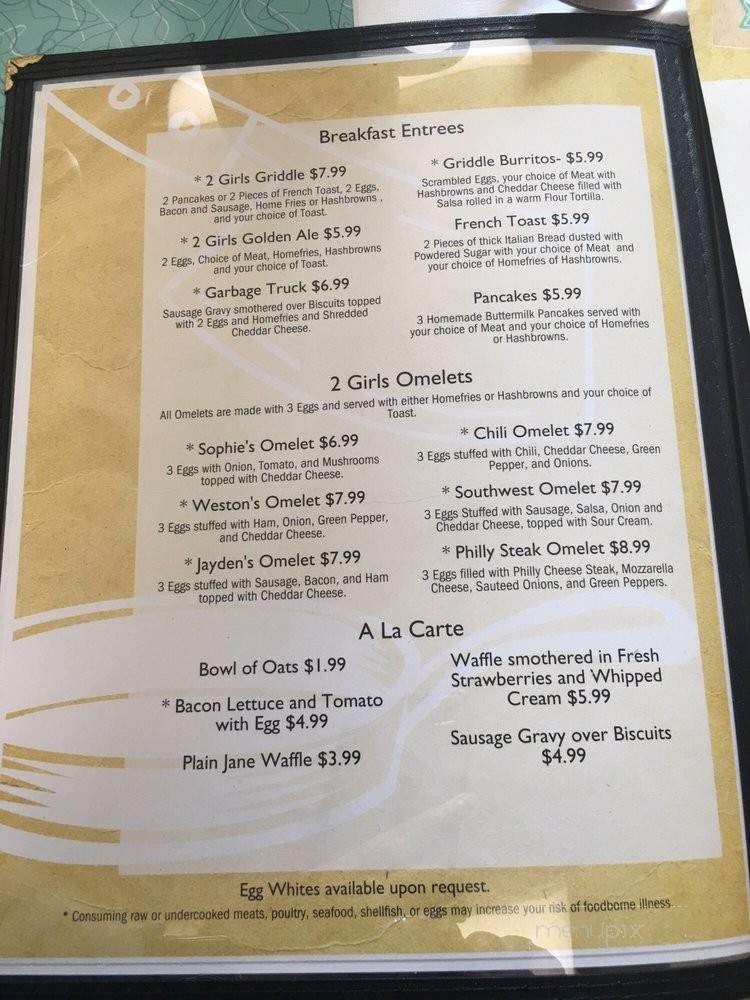 2 Girls and a Griddle - Belle Vernon, PA menu_pic