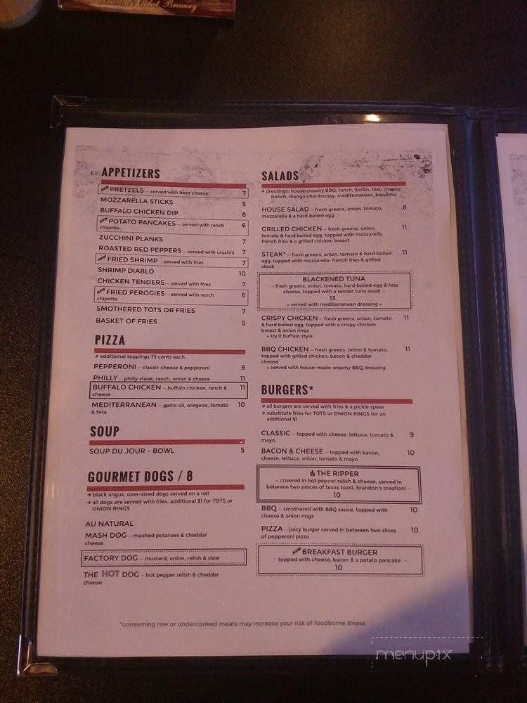 The Tap Factory - Monongahela, PA menu_pic