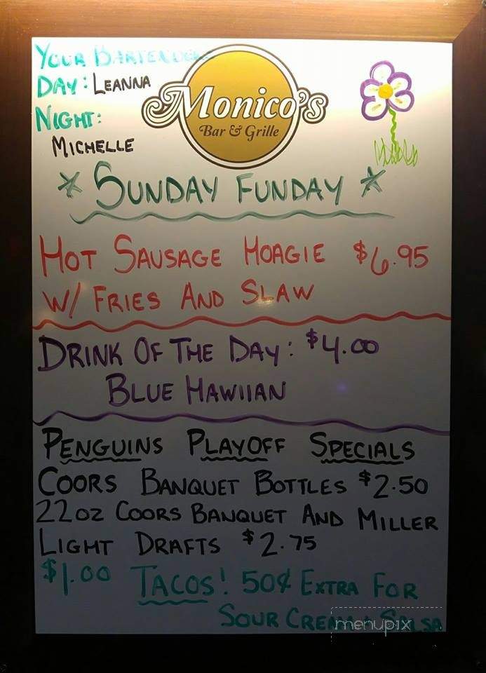 Monico's Bar & Grill - Pittsburgh, PA menu_pic