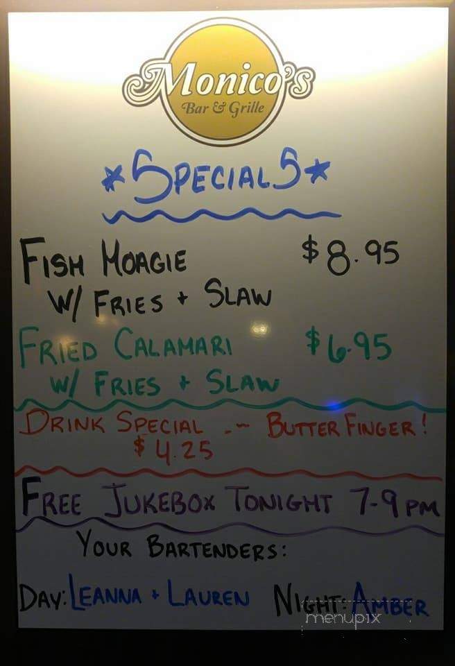 Monico's Bar & Grill - Pittsburgh, PA menu_pic